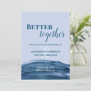 Blue Modern Better Together waterverf Wedding