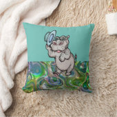 Blue Modern Birth Baby for Kids Hippopotamus mint Kussen (Deken)