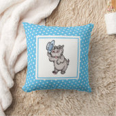 Blue Modern Birth Baby voor kinderen Hippopotamus Kussen (Deken)
