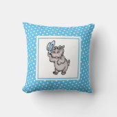 Blue Modern Birth Baby voor kinderen Hippopotamus Kussen (Voorkant)