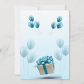 Blue Modern Birthday Invitation Card Kaart (Achterkant)