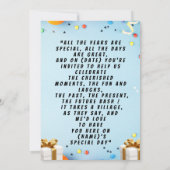 Blue Modern Birthday Party Invitation Kaart (Achterkant)