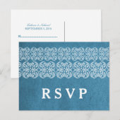 Blue Modern Bohemian RSVP Briefkaart (Voorkant / Achterkant)