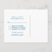 Blue Modern Bohemian RSVP Briefkaart (Achterkant)