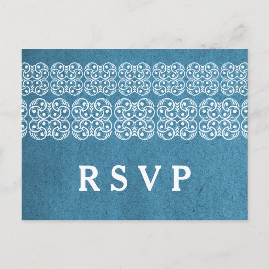 Blue Modern Bohemian RSVP Briefkaart (Voorkant)