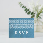 Blue Modern Bohemian RSVP Briefkaart (Staand voorkant)