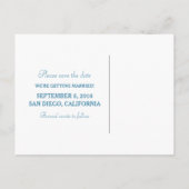 Blue Modern Bohemian Save the Date Briefkaart (Achterkant)