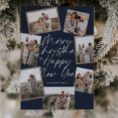 Blue Modern Boho 8 Fotocollage Kerstmis Feestdagenkaart