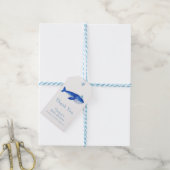 Blue Modern Boy onder het Zee Whale Baby shower Cadeaulabel (Met Touw)