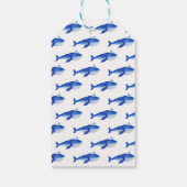 Blue Modern Boy onder het Zee Whale Baby shower Cadeaulabel (Achterkant)