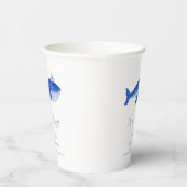 Blue Modern Boy onder het Zee Whale Baby shower Papieren Bekers (Rechts)