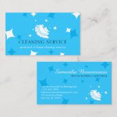 Blue Modern Bubble Housekeeper Wassen Visitekaartje (Voorkant / Achterkant)