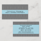 Blue Modern Chevron Visitekaartje (Voorkant / Achterkant)