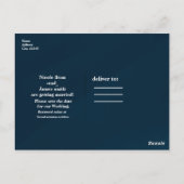 Blue Modern Chic SAVE THE DATE Huwelijk Verloving Briefkaart (Achterkant)