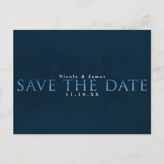 Blue Modern Chic SAVE THE DATE Huwelijk Verloving Briefkaart (Voorkant)