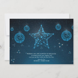 Blue Modern Christmas Star Corporate Logo Business Feestdagenkaart