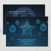 Blue Modern Christmas Star Corporate Logo Business Feestdagenkaart (Voorkant / Achterkant)