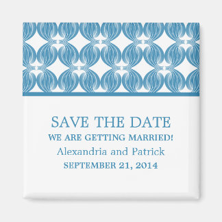 Blue Modern Deco Save the Date Magnet