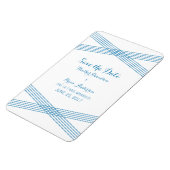 Blue Modern Deco Save the Date Magnet Magneet (Linkerzijde)