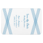 Blue Modern Deco Save the Date Magnet Magneet (Horizontaal)