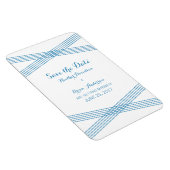 Blue Modern Deco Save the Date Magnet Magneet (Rechterzijde)