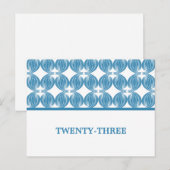 Blue Modern Deco Table Number Briefkaart (Voorkant / Achterkant)