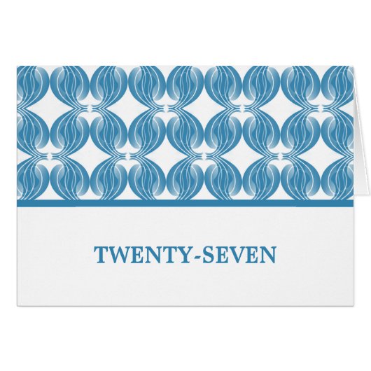 Blue Modern Deco Table Number Kaart (Voorkant Horizontaal)
