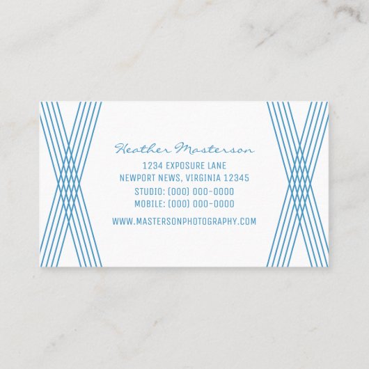 Blue Modern Deco-Visitekaartje Visitekaartje (Achterkant)