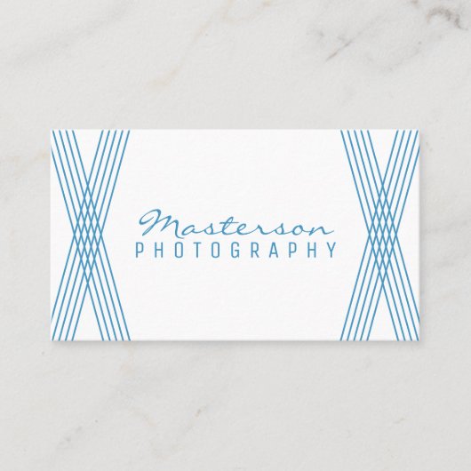 Blue Modern Deco-Visitekaartje Visitekaartje (Voorkant)