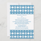 Blue Modern Deco Wedding Invite Kaart (Voorkant)