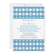 Blue Modern Deco Wedding Invite