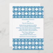 Blue Modern Deco Wedding Invite Kaart (Voorkant / Achterkant)