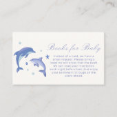 Blue Modern Dolphin Stars Boeken voor Baby shower Informatiekaartje (Voorkant)