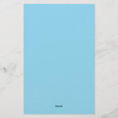 Blue Modern Elegant Plain Simple Professional Name Briefpapier (Achterkant)