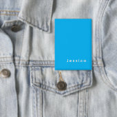 Blue Modern Elegant Plain Simple Professional Name Button (Insitu)