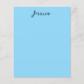 Blue Modern Elegant Plain Simple Professional Name Flyer (Voorkant)