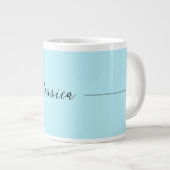 Blue Modern Elegant Plain Simple Professional Name Grote Koffiekop (Voorkant rechts)