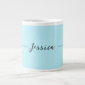 Blue Modern Elegant Plain Simple Professional Name Grote Koffiekop (Voorkant)