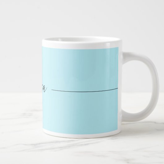 Blue Modern Elegant Plain Simple Professional Name Grote Koffiekop (Rechts)