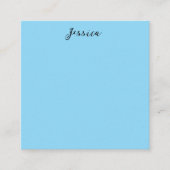 Blue Modern Elegant Plain Simple Professional Name Informatiekaartje (Voorkant)