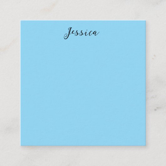 Blue Modern Elegant Plain Simple Professional Name Informatiekaartje (Voorkant)