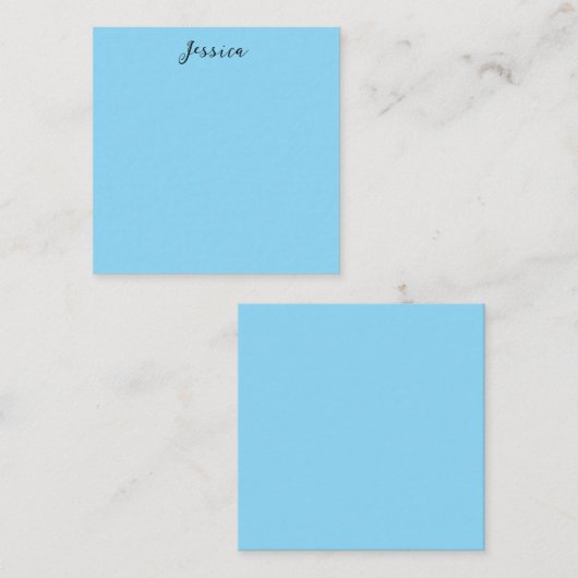 Blue Modern Elegant Plain Simple Professional Name Informatiekaartje (Voorkant / Achterkant)