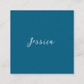 Blue Modern Elegant Plain Simple Professional Name Informatiekaartje (Voorkant)