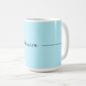 Blue Modern Elegant Plain Simple Professional Name Koffiemok (Voorkant rechts)
