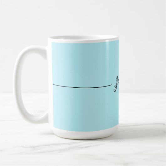 Blue Modern Elegant Plain Simple Professional Name Koffiemok (Links)