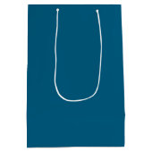 Blue Modern Elegant Plain Simple Professional Name Medium Cadeauzakje (Achterkant)