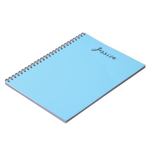 Blue Modern Elegant Plain Simple Professional Name Notitieboek (Linkerzijde)