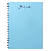 Blue Modern Elegant Plain Simple Professional Name Notitieboek (Voorkant)