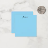 Blue Modern Elegant Plain Simple Professional Name Notitiekaartje (Voorkant / Achterkant in situ)