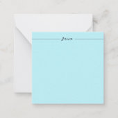 Blue Modern Elegant Plain Simple Professional Name Notitiekaartje (Voorkant)